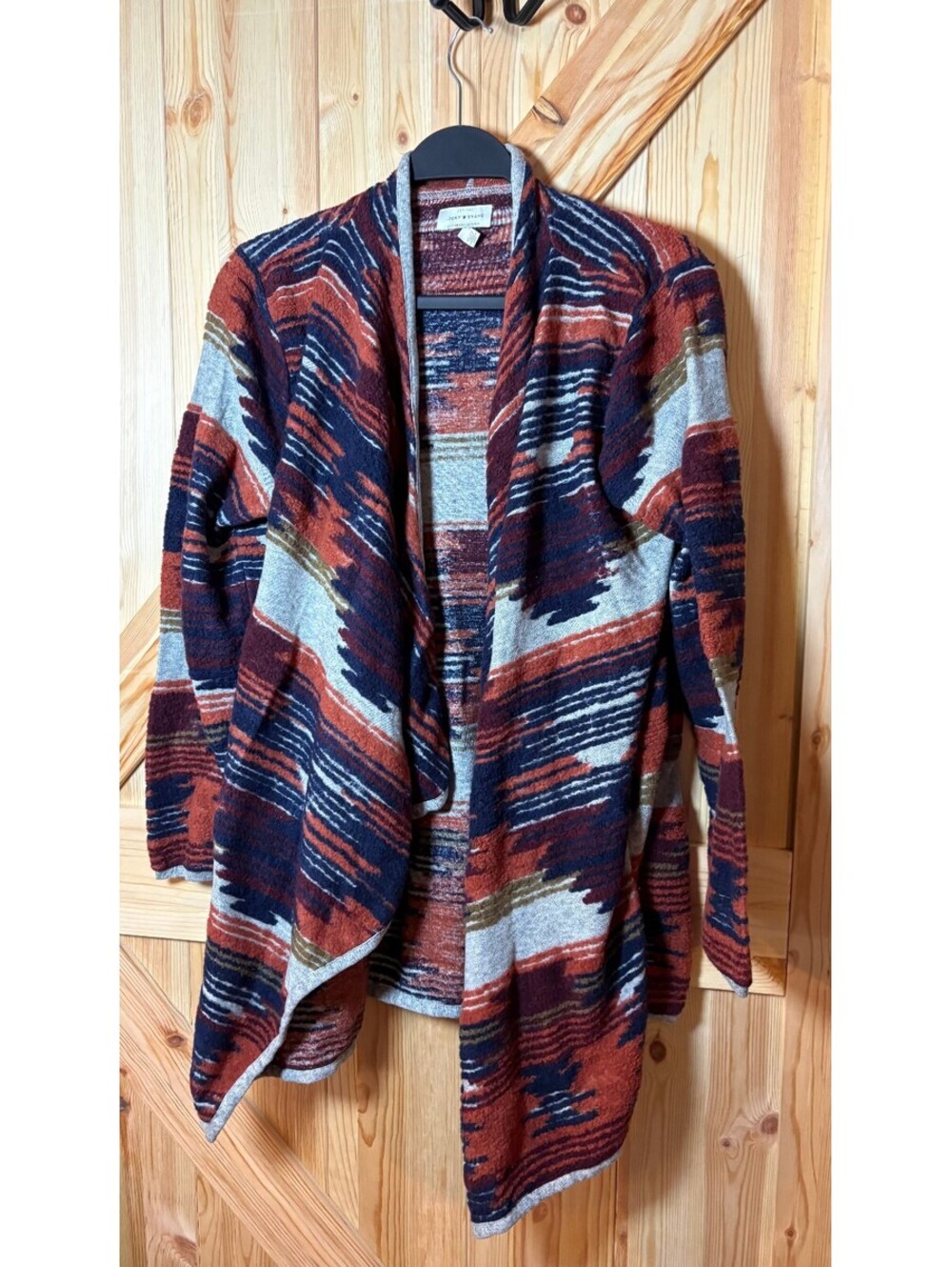 Lucky Brand Women's Plus Size 1X Multi Color Open Front Cardigan